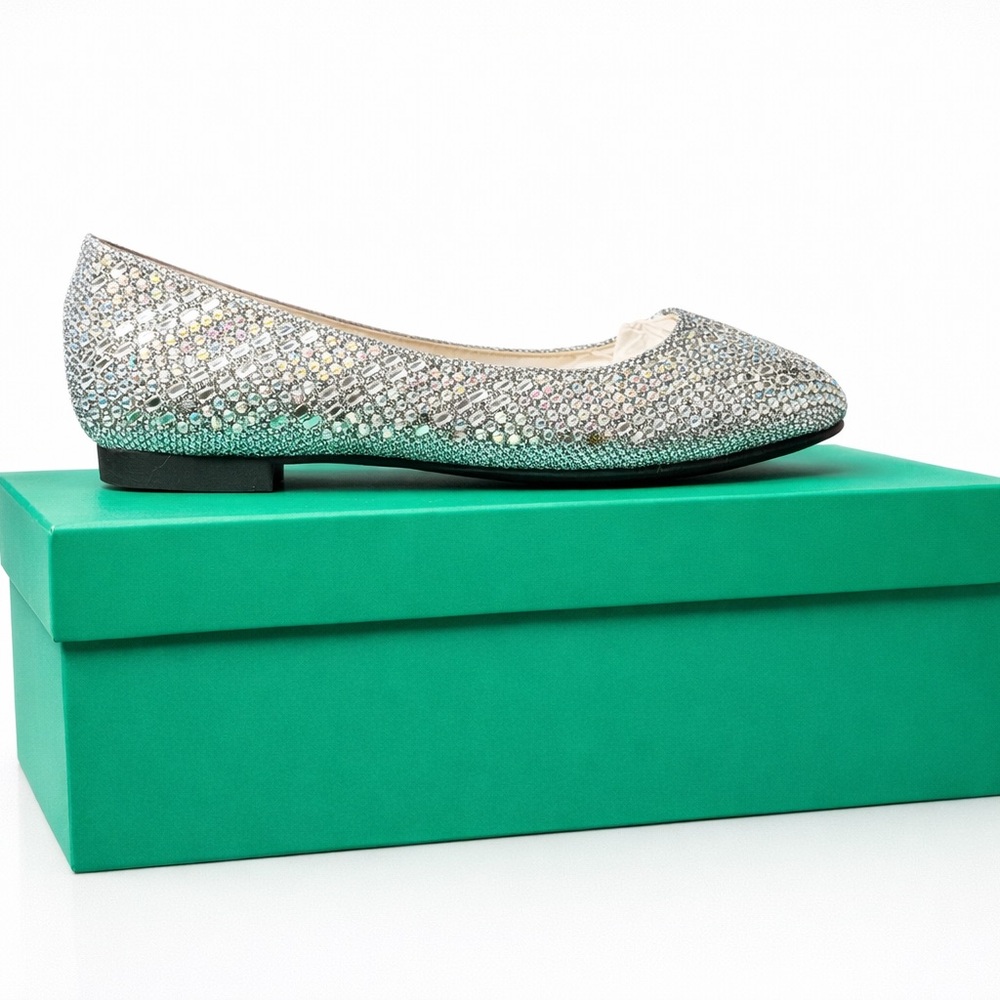 Lauren Lorraine Sparkling Silver Flats